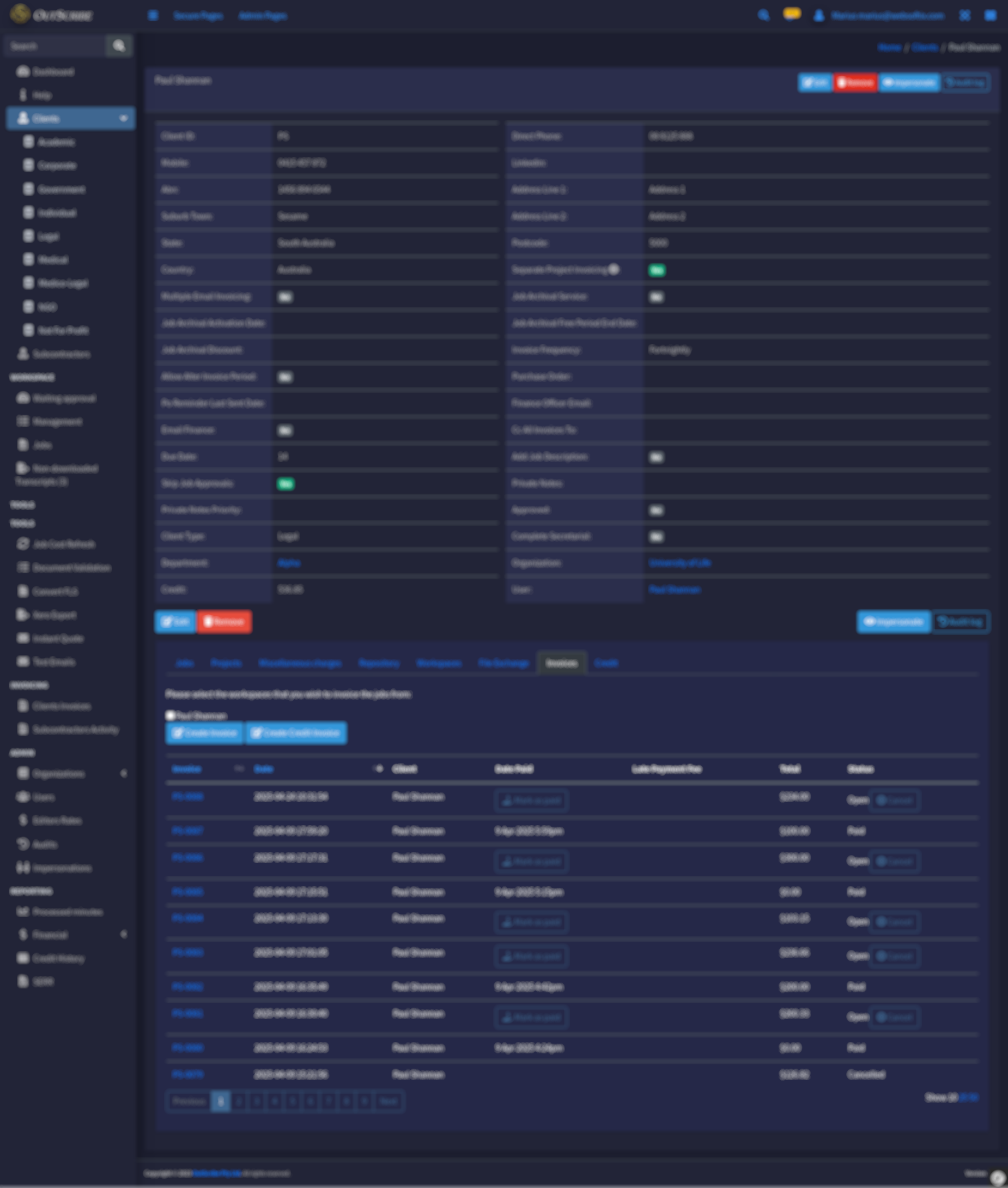 Outscribe - a comprehensive web application for transcription services screenshot 1