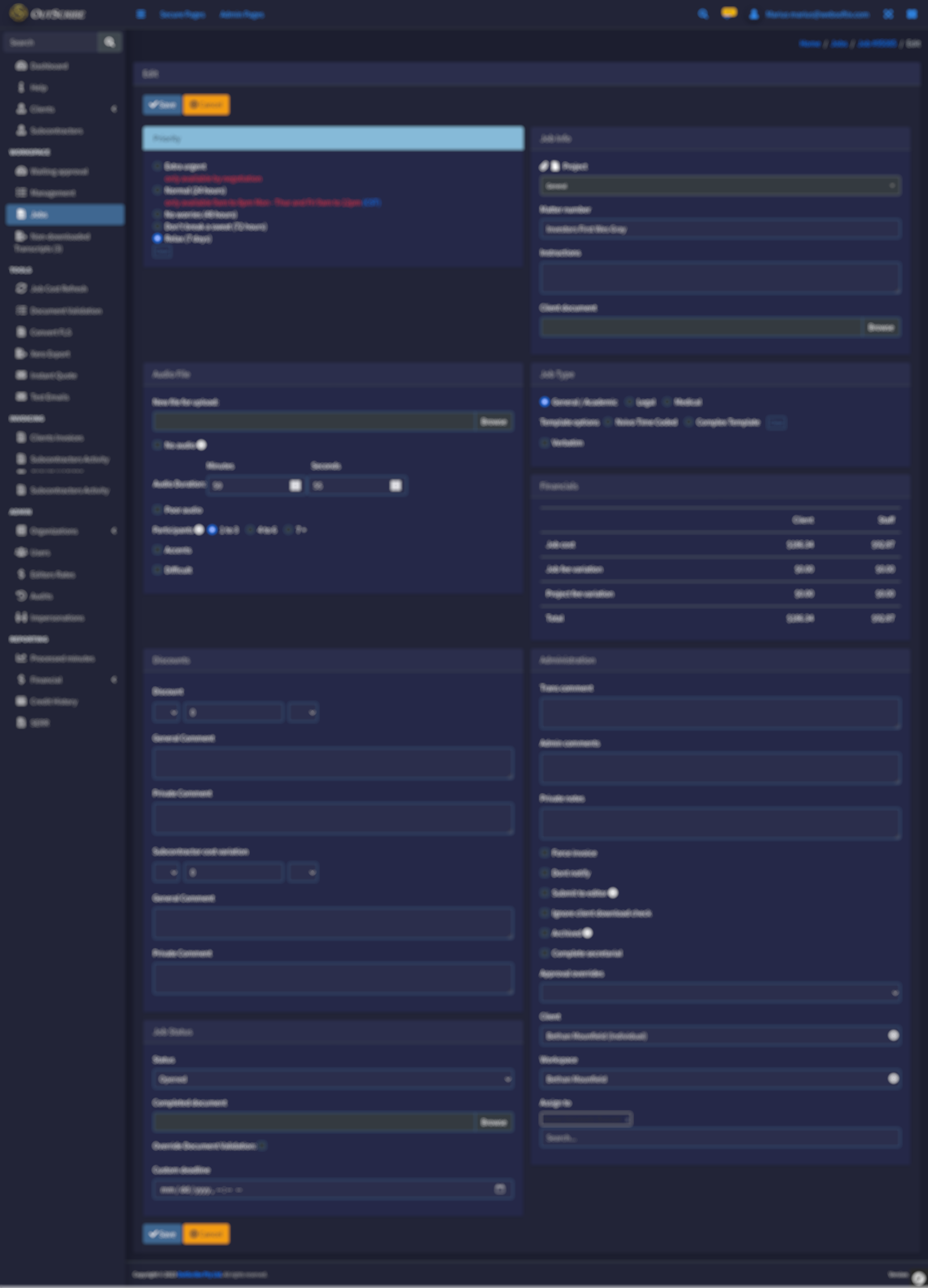 Outscribe - a comprehensive web application for transcription services screenshot 2