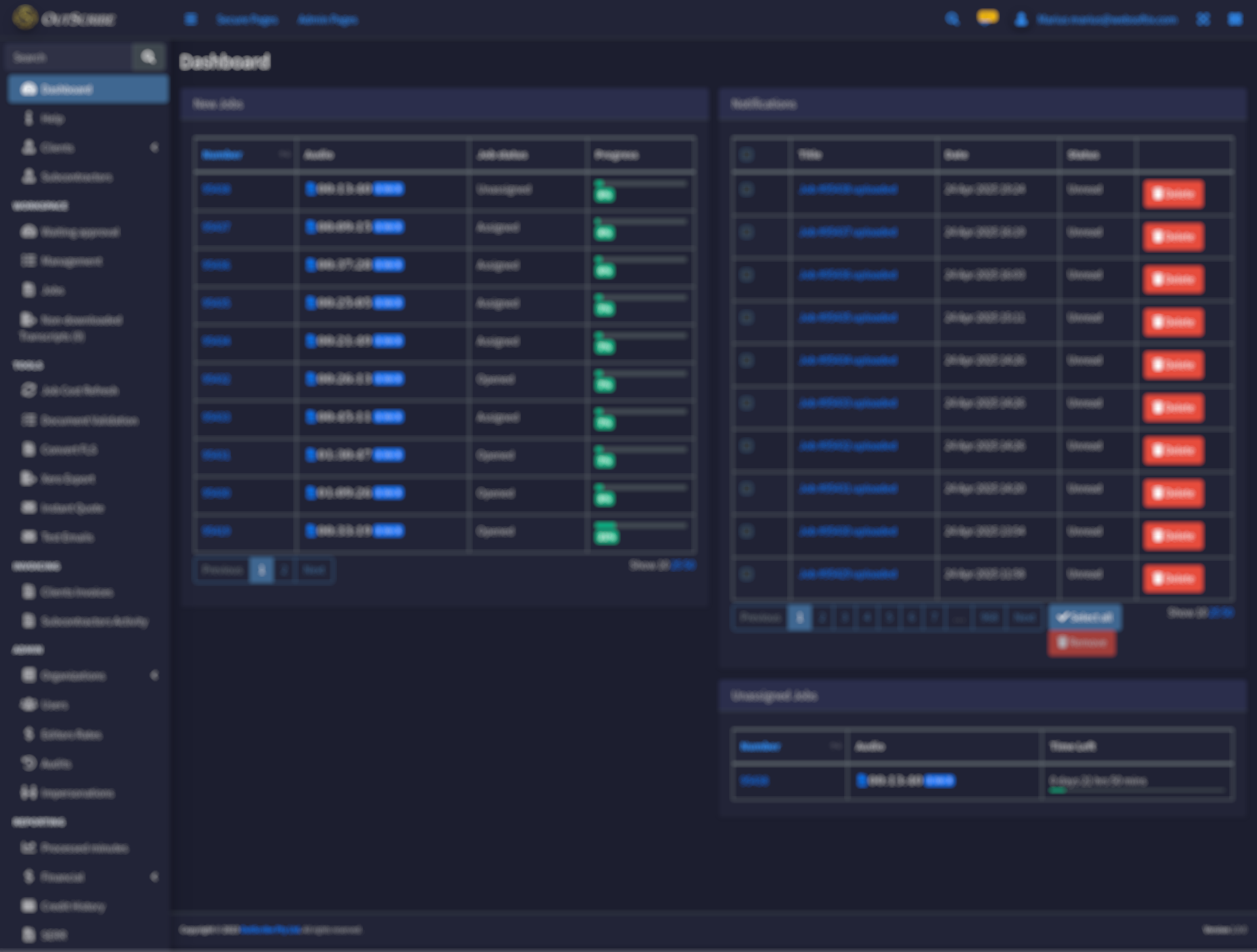 Outscribe - a comprehensive web application for transcription services screenshot 3